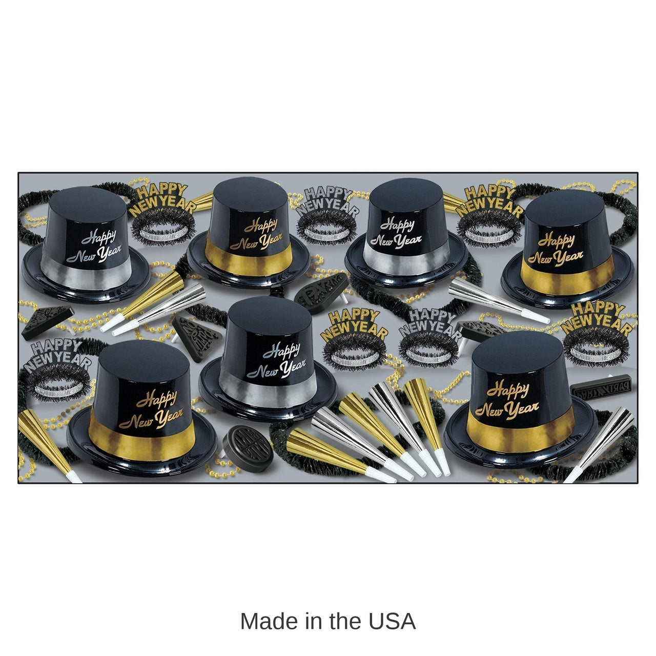 Silver Gold Legacy New Year's Eve Party Kit for 50 People