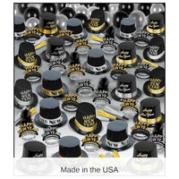 Silver Gold Super Deluxe New Year's Eve Party Kit for 100 People