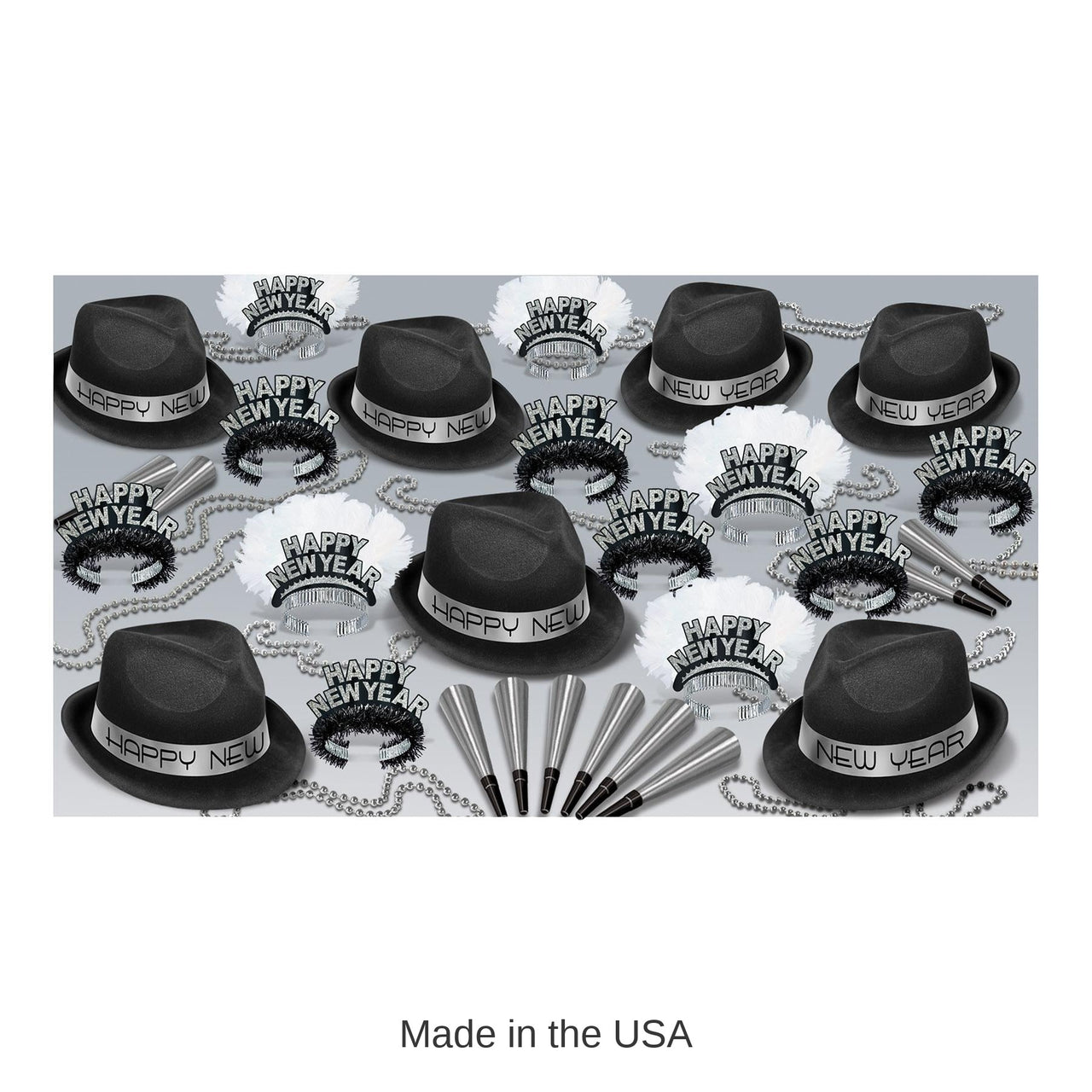 Chairman Silver New Year's Eve Party Kit for 50 People