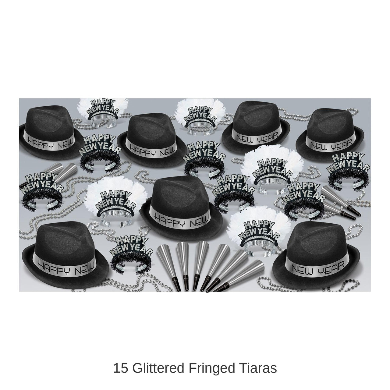 Chairman Silver New Year's Eve Party Kit for 50 People