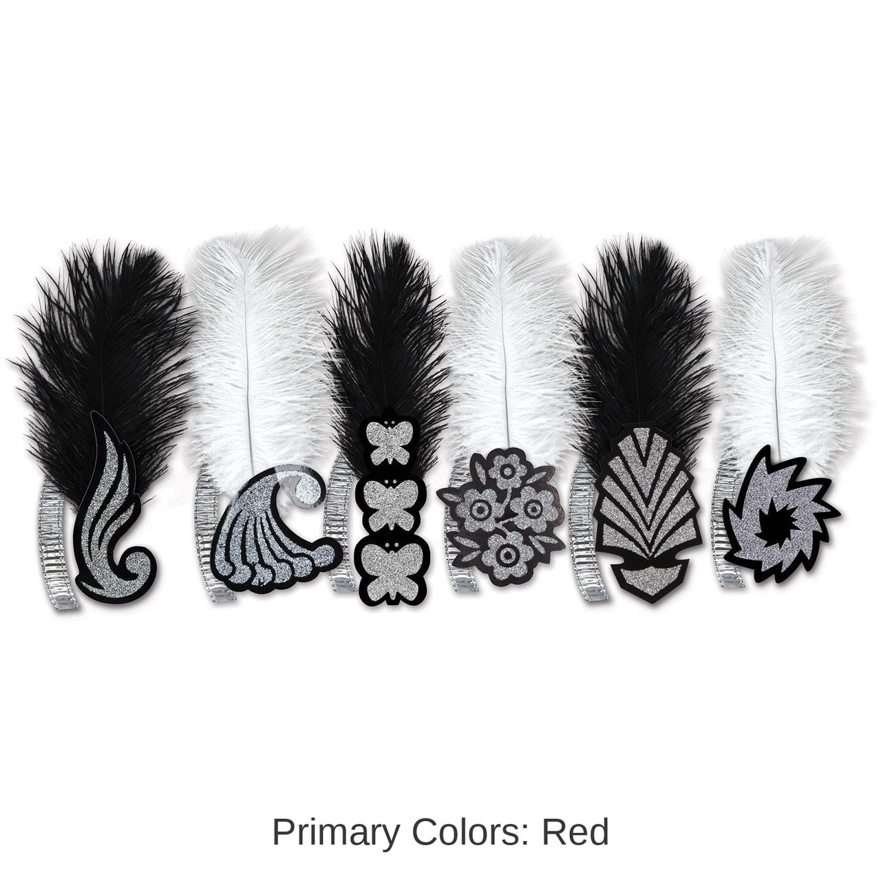 50 Pack Bulk New Year's Eve Black/White Roaring 20's Tiara