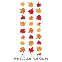36 Piece Bulk Thanksgiving Deluxe Fabric Autumn Leaves Stringers
