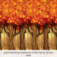 6 Pack Bulk Thanksgiving Fall Trees Backdrop