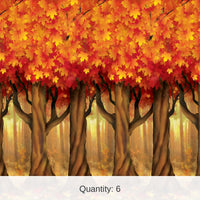 6 Pack Bulk Thanksgiving Fall Trees Backdrop