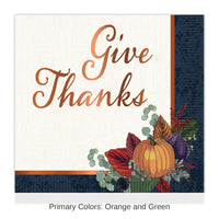 192 Pack Bulk Fall Thanksgiving Luncheon Napkins