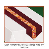 6 Pack Bulk Thanksgiving Autumn Leaves Fabric Table Runner