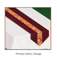 6 Pack Bulk Thanksgiving Autumn Leaves Fabric Table Runner