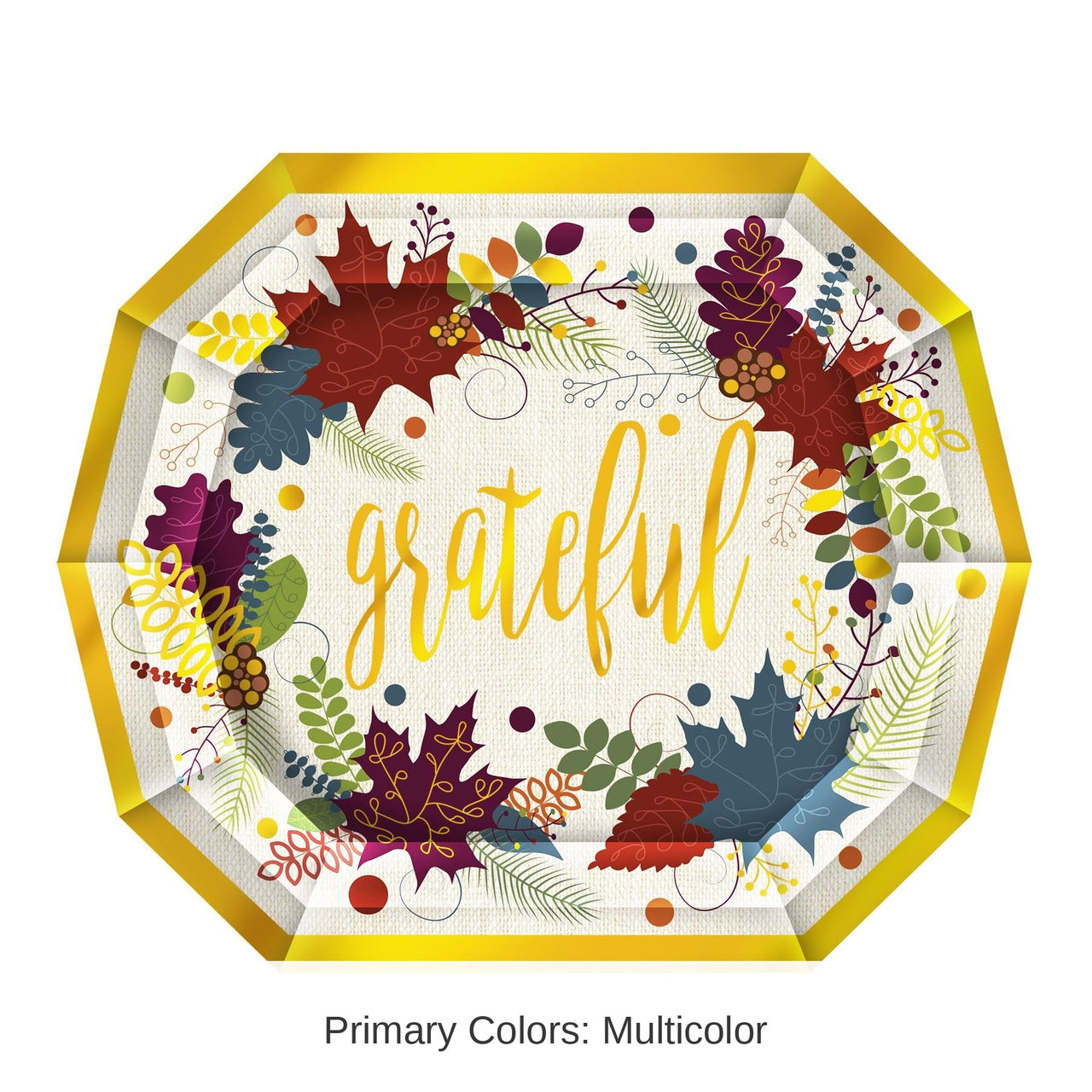 96 Pack Bulk Friendsgiving Paper Plates 7.5 inch
