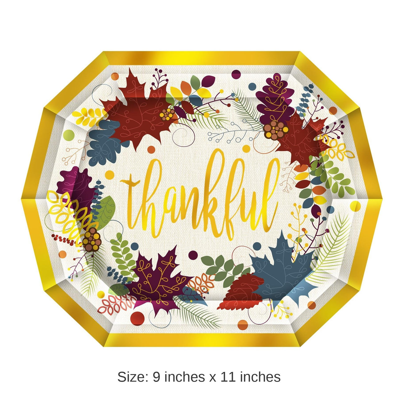 96 Pack Bulk Friendsgiving Dinner Paper Plates 9 inch