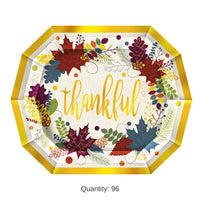 96 Pack Bulk Friendsgiving Dinner Paper Plates 9 inch