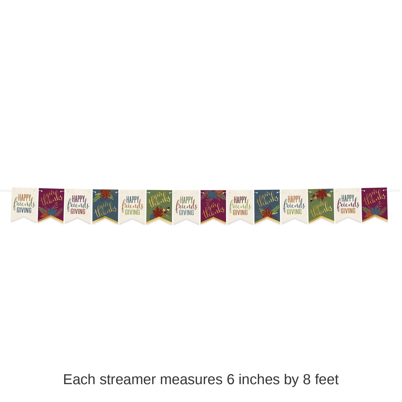 12 Pack Bulk Foil Happy Friendsgiving Streamer