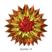 12 Piece Bulk Thanksgiving Fall Leaf Fan-Burst