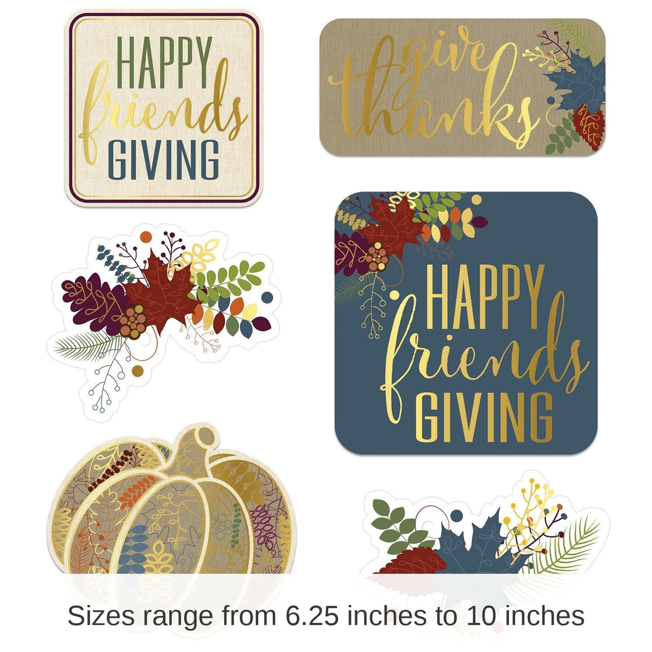 72 Pack Beistle Foil Friendsgiving Cutouts