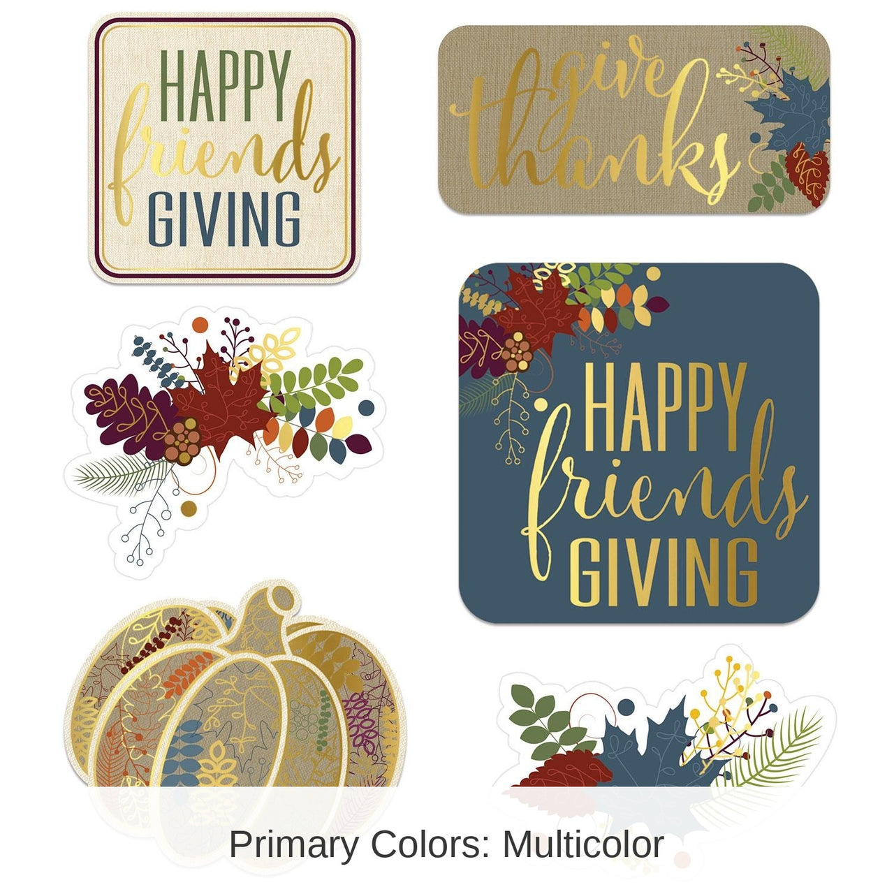 72 Pack Beistle Foil Friendsgiving Cutouts