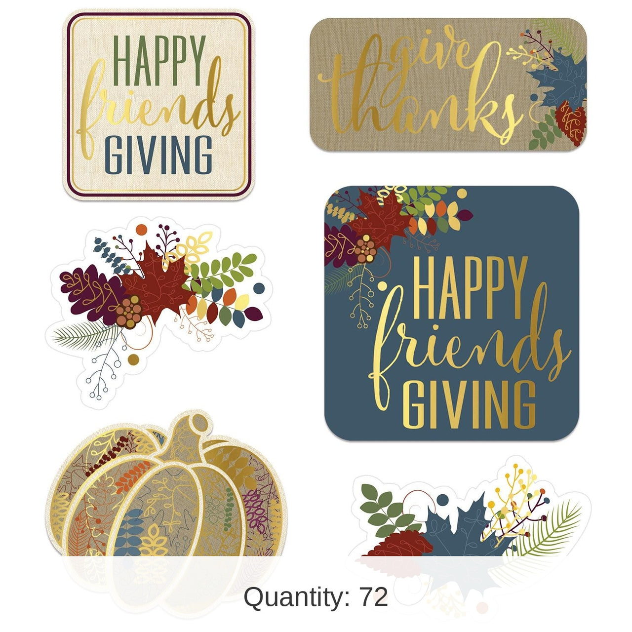 72 Pack Beistle Foil Friendsgiving Cutouts