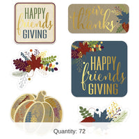 72 Pack Beistle Foil Friendsgiving Cutouts