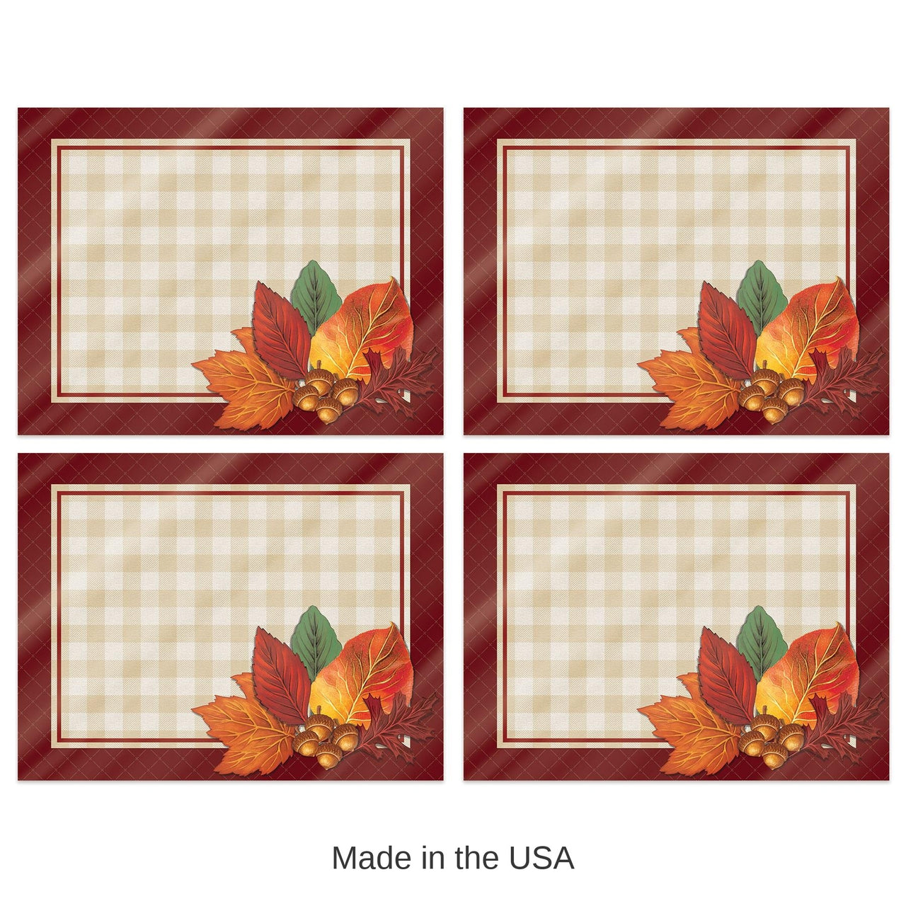 48 Pack Bulk Thanksgiving Plastic Fall Placemats
