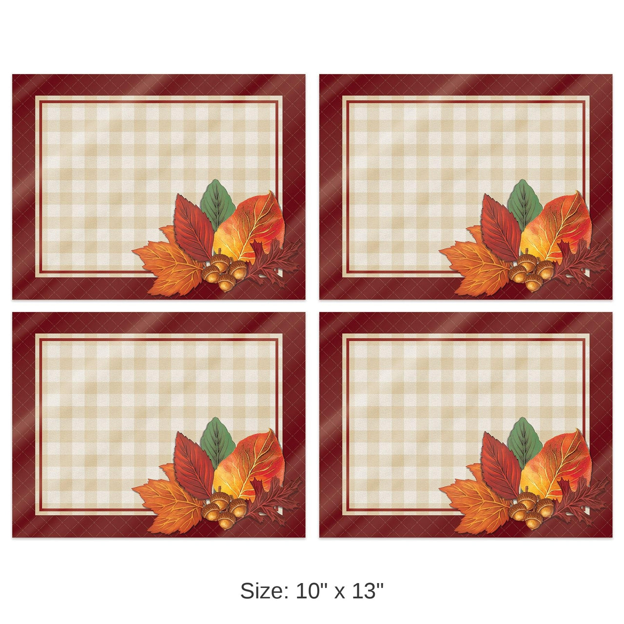 48 Pack Bulk Thanksgiving Plastic Fall Placemats