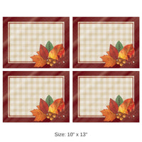 48 Pack Bulk Thanksgiving Plastic Fall Placemats