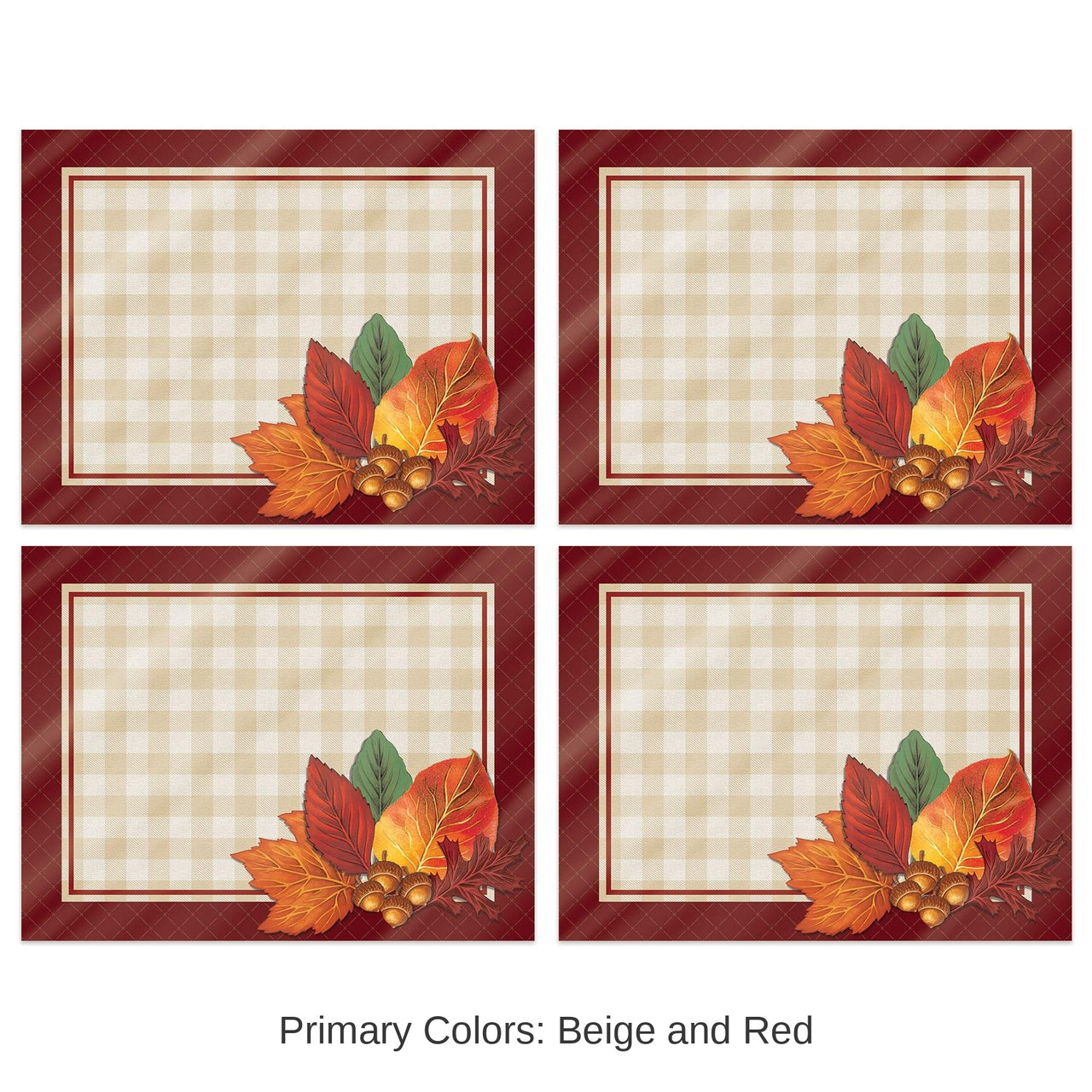 48 Pack Bulk Thanksgiving Plastic Fall Placemats