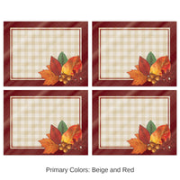48 Pack Bulk Thanksgiving Plastic Fall Placemats