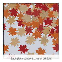 12 Pack Bulk Thanksgiving Confetti Autumn Leaves copper - gold - red (1 Oz per Pack)