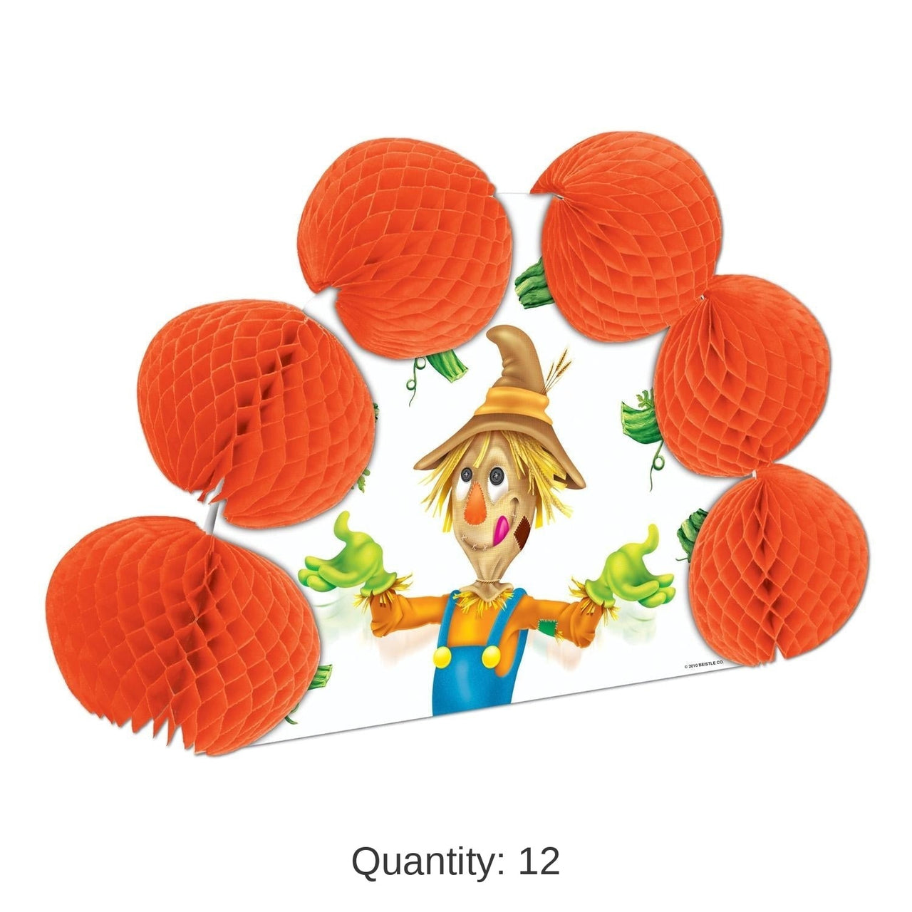 12 Pack Bulk Thanksgiving Scarecrow 2-Sided Centerpiece