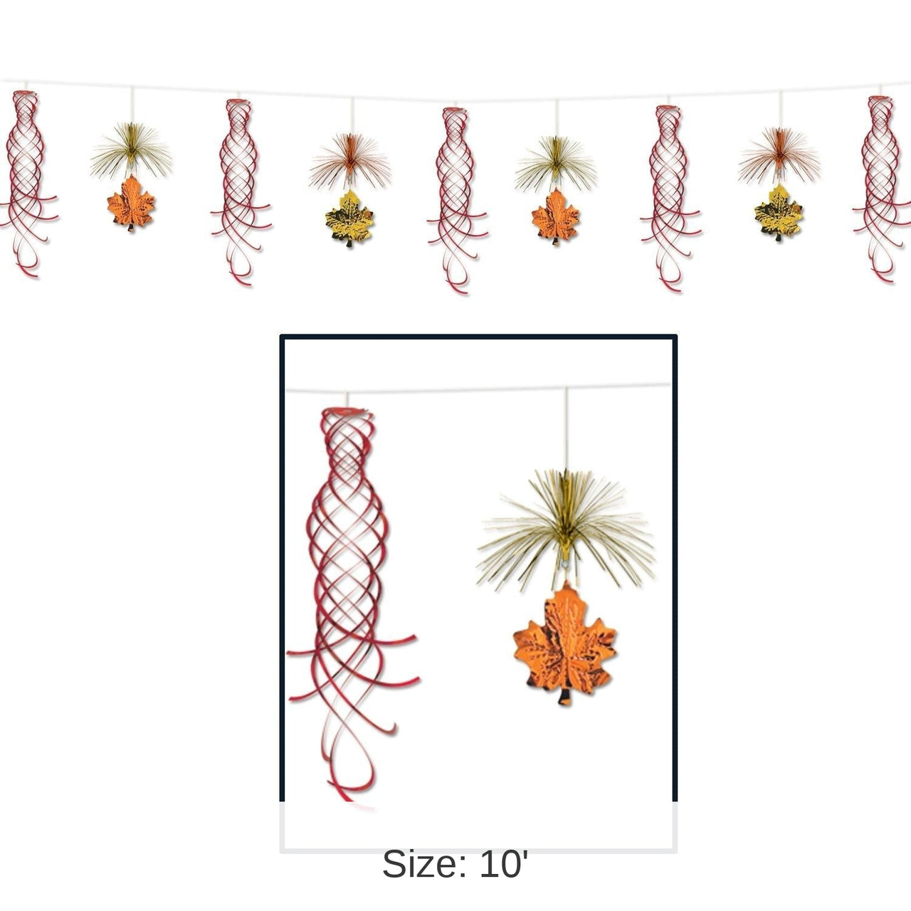 12 Pack Bulk Thanksgiving Leaf Shimmer Garland