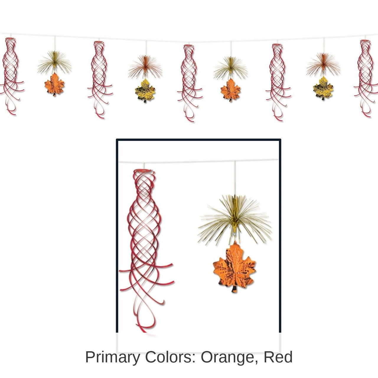 12 Pack Bulk Thanksgiving Leaf Shimmer Garland