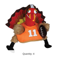 4 Pack Bulk Thanksgiving Plush Touchdown Turkey Hat