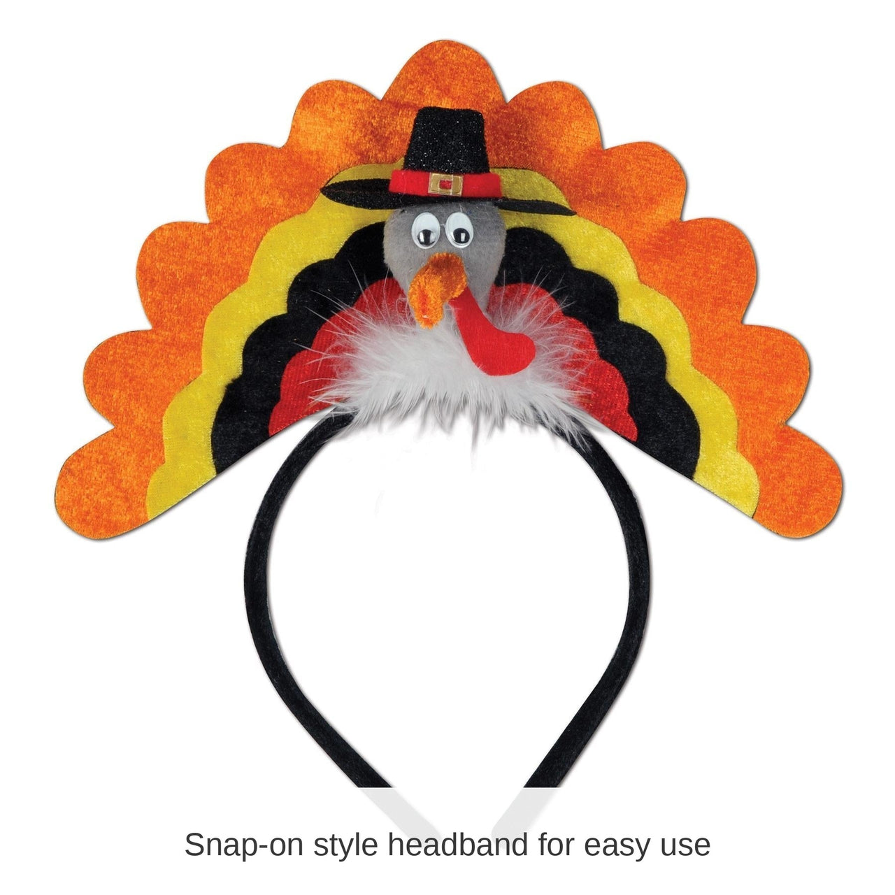 12 Pack Bulk Thanksgiving Turkey Headband