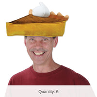 6 Pack Bulk Thanksgiving Plush Pumpkin Pie Hat