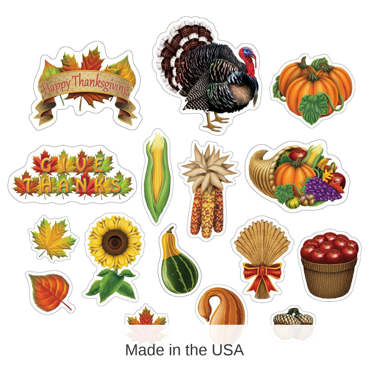192 Pack Bulk Thanksgiving Cutouts