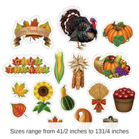 192 Pack Bulk Thanksgiving Cutouts