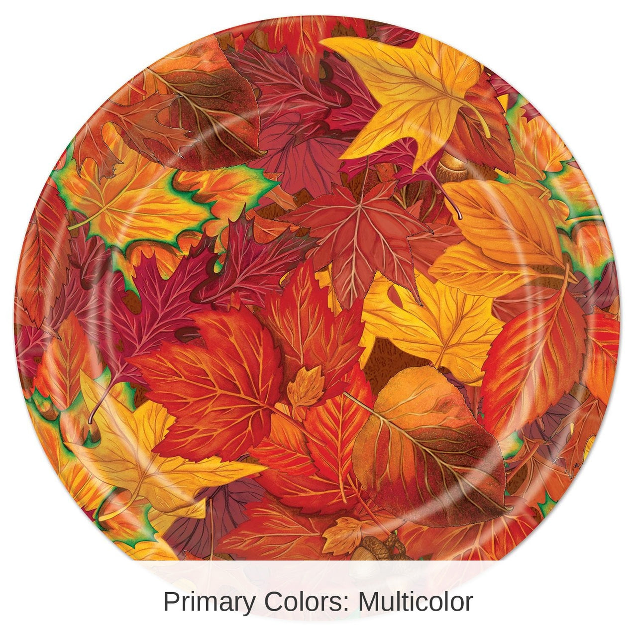 96 Pack Bulk Thanksgiving Fall Leaf Paper Plates 9 inch