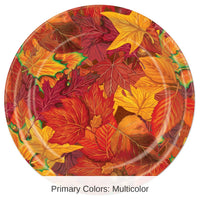 96 Pack Bulk Thanksgiving Fall Leaf Paper Plates 9 inch