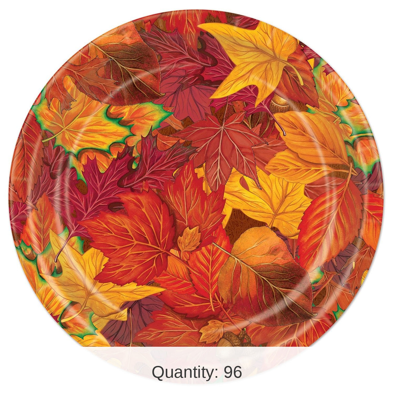 96 Pack Bulk Thanksgiving Fall Leaf Paper Plates 9 inch