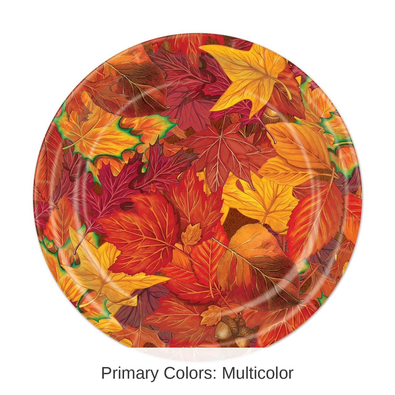 96 Pack Bulk Thanksgiving Fall Leaf Paper Plates 7 inch