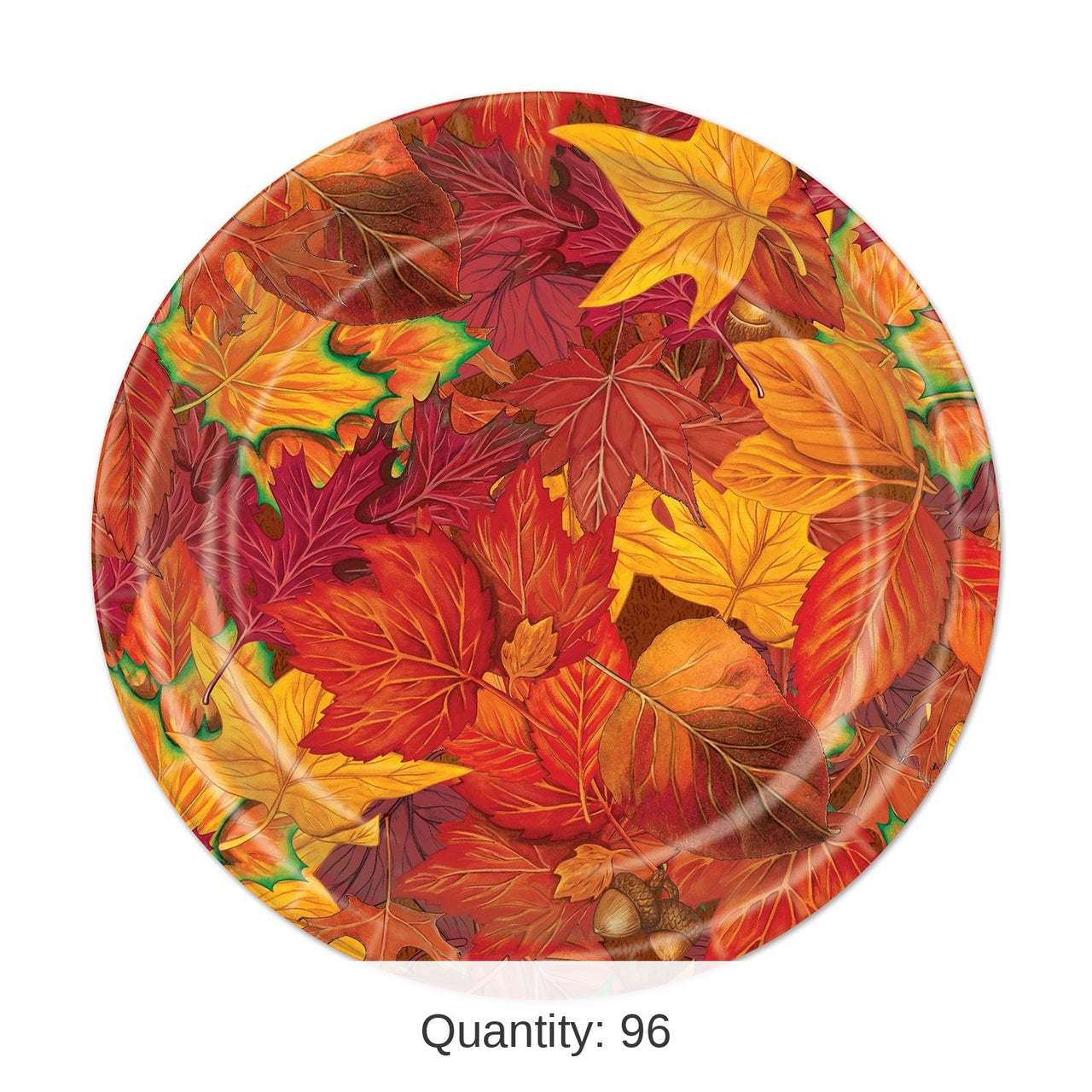 96 Pack Bulk Thanksgiving Fall Leaf Paper Plates 7 inch