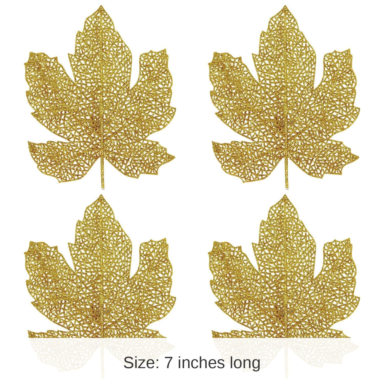 48 Piece Bulk Thanksgiving Glittered Fall Leaves