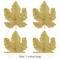48 Piece Bulk Thanksgiving Glittered Fall Leaves