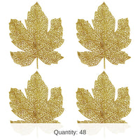 48 Piece Bulk Thanksgiving Glittered Fall Leaves