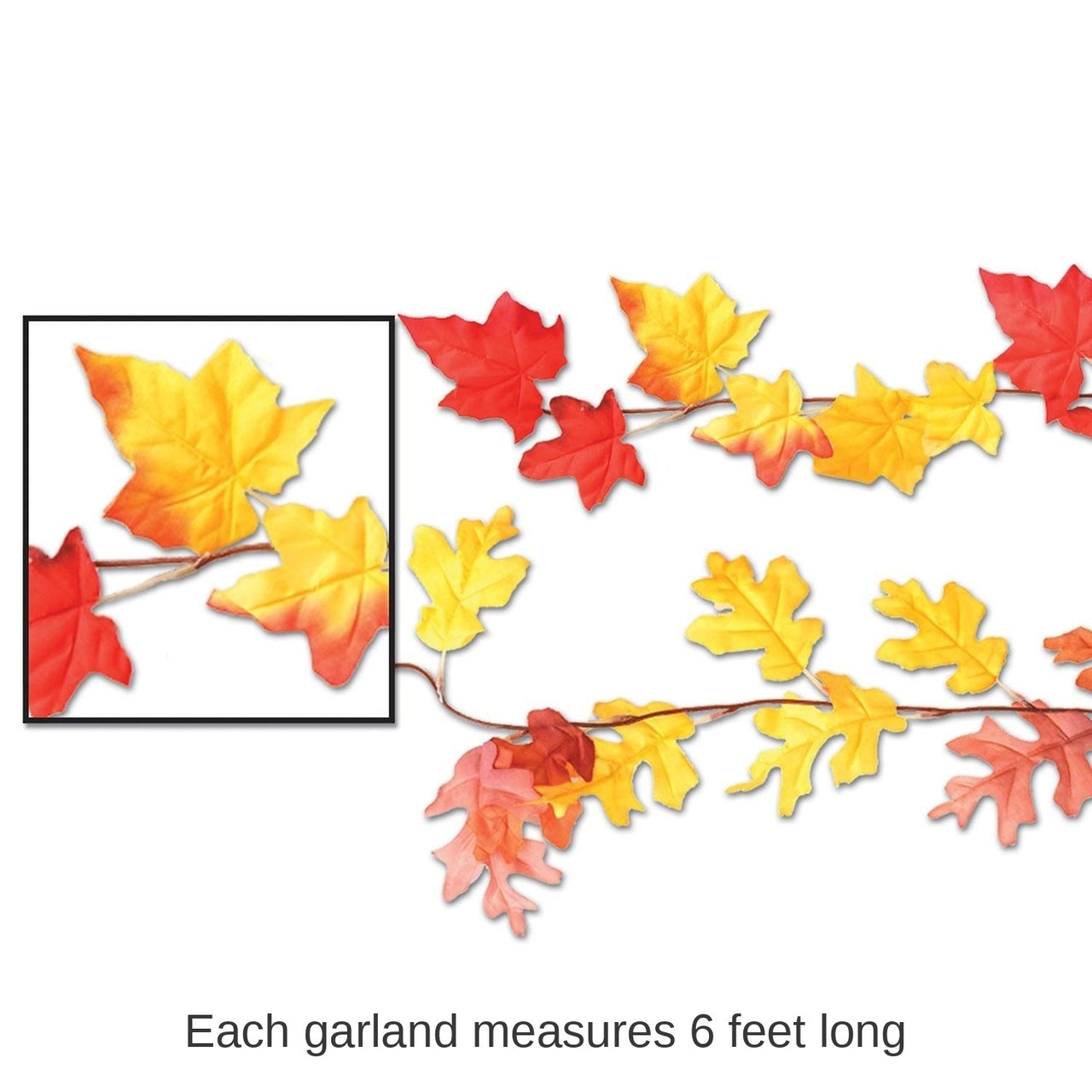 12 Pack Bulk Thanksgiving Autumn Leaf Garlands