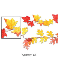 12 Pack Bulk Thanksgiving Autumn Leaf Garlands