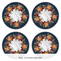 48 Pack Bulk Plastic Fall Thanksgiving Round Placemats