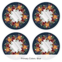 48 Pack Bulk Plastic Fall Thanksgiving Round Placemats