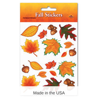 12 Packs Bulk Thanksgiving Fall Leaf Stickers 4/Pack