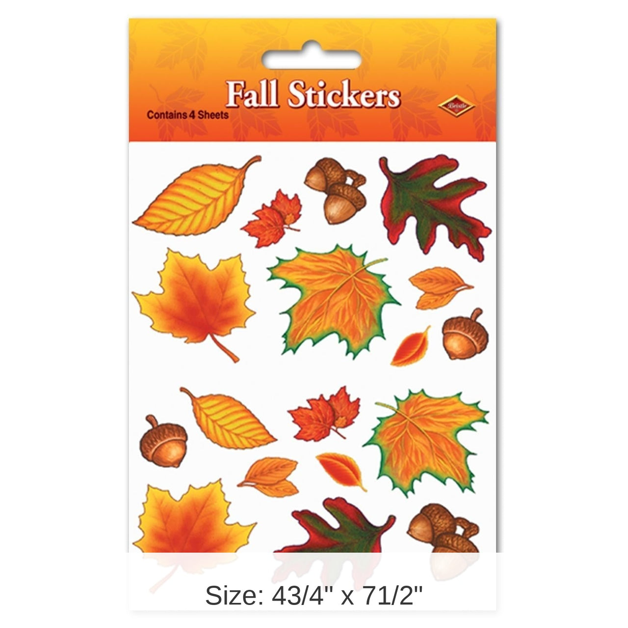12 Packs Bulk Thanksgiving Fall Leaf Stickers 4/Pack