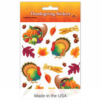 12 Packs Bulk Thanksgiving Stickers 4/Pack