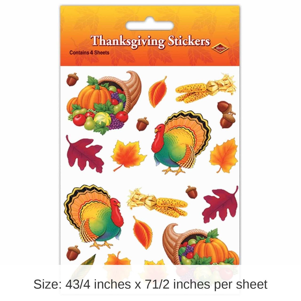 12 Packs Bulk Thanksgiving Stickers 4/Pack